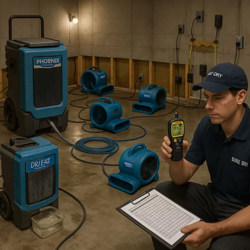 Structural Drying and Dehumidification process in Seabeck, WA